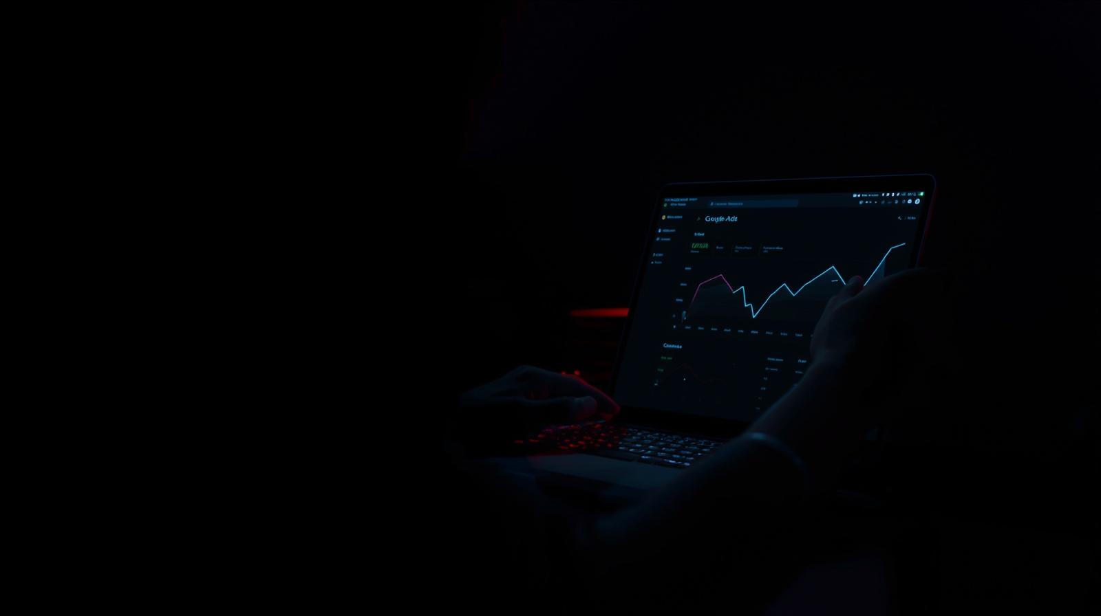 Digital marketing professional analyzing website and analytics data on a laptop